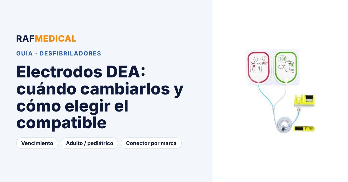 Electrodos DEA: cuándo cambiarlos y cómo elegir el compatible